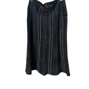 Danier black suede maxi skirt size M/L white stitching